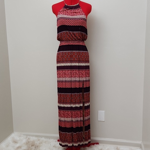 American Eagle Outfitters Dresses & Skirts - NWT American Eagle Soft & Sexy Maxi Dress Small Boho Halter Sleeveless Side Slit